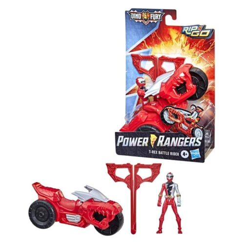 Power Rangers Dino Fury N Go T-Rex Battle 15cm con figura incluida F4213 HASBRO