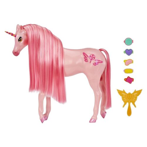 Unicornio rosa Rainbow High Dream con cinco piezas para el pelo MGA