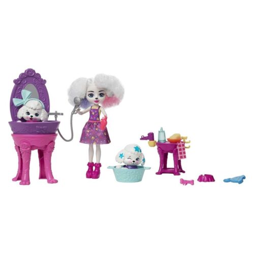 Set salón de belleza Enchantimals City Tails con accesorios y mascotas