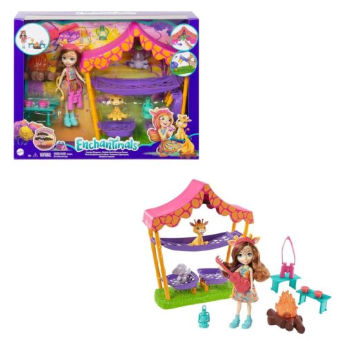 Set de acampada Sunny Savanna Gilian Giraffe con mascotas y accesorios