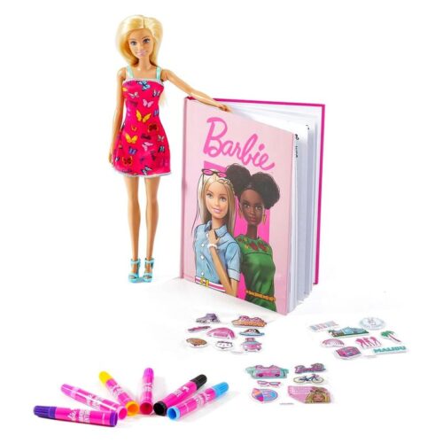 Set muñeca Barbie 2 en 1 con diario, rotuladores y pegatinas 44856 ODS
