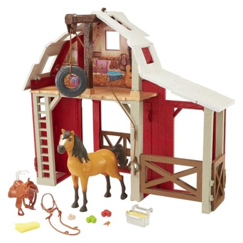 Establo con caballo Spirit Dreamworks con accesorios HDK56 MATTEL
