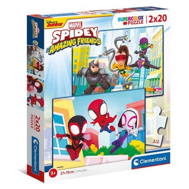 Puzzle infantil 2 x 20 piezas de Spidey y sus amigos Clementoni 24794
