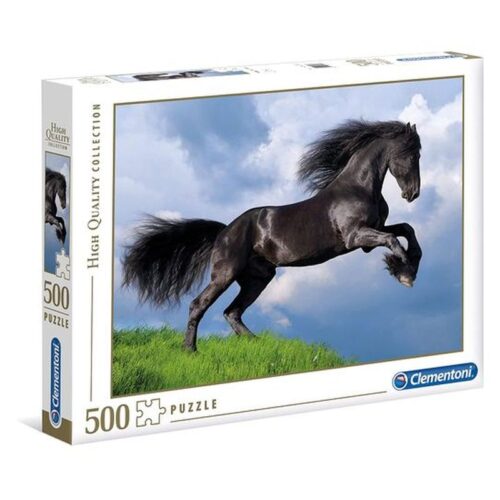 Puzzle 500 piezas Caballo frisón negro HQC de Clementoni 35071