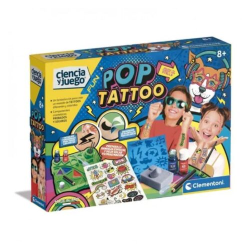 Centro de tatuajes Ciencia y juego Pop Tatto Clementoni 55518 – Más de 8 años