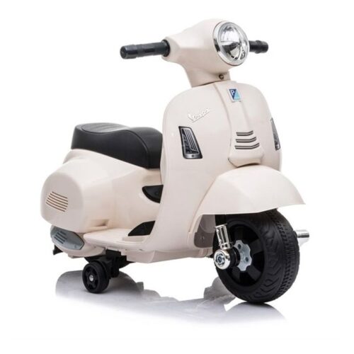 Mini Vespa blanca eléctrica infantil con bateria de 6v y motor de 30W