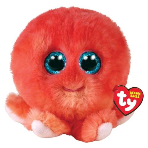 Peluche de Sheldon el pulpo color rojo con 7 cm de TY Puffies