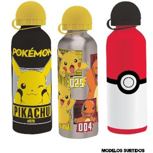Botella Cantimplora Pokemon 500 ml de aluminio en 3 modelos surtidos