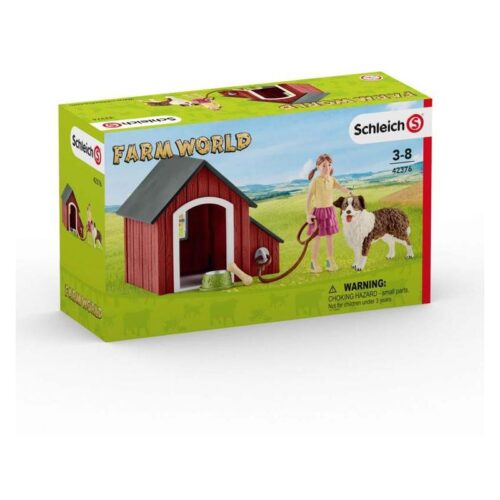 Caseta de perro set de Schleich con figura de niña y perro 42376