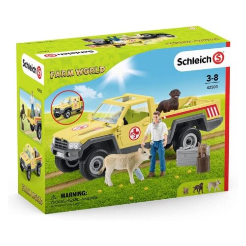 Set de visita de veterinario a la granja de Schleich con vehículo y figuras 42503