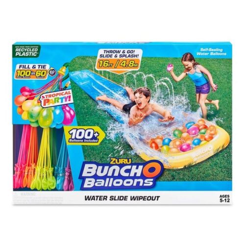 Juego deslizar balloons de Zuru con100 globos de agua y 4,8 metros de pista 23-507