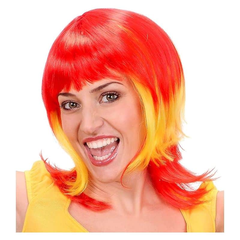Peluca mujer España color rojo y amarillo 786