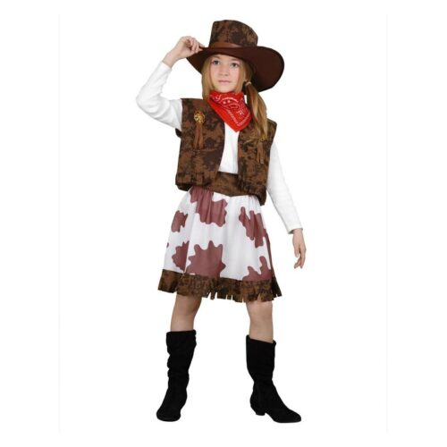 Disfraz vaquera marrón infantil talla 5 a 6 años YY00487