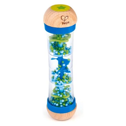Palo de lluvia azul de madera de la marca Hape para bebés E0328