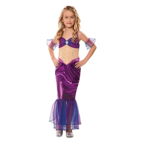 Disfraz de sirena morada talla 3 de 10 a 12 años de Eurocarnavales 706686-T3