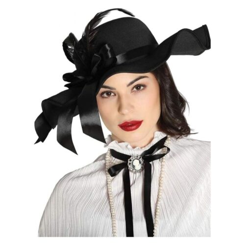 Pamela con plumas color negro 13029