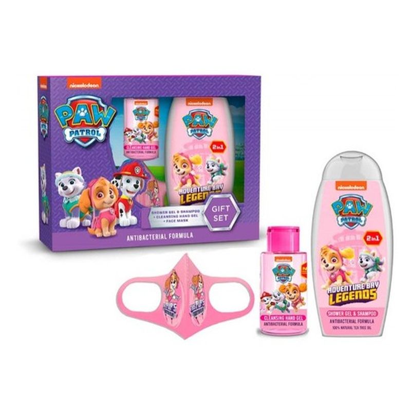 Cofre Patrulla Canina fórmula antibacterial gel de manos, ducha y mascarilla