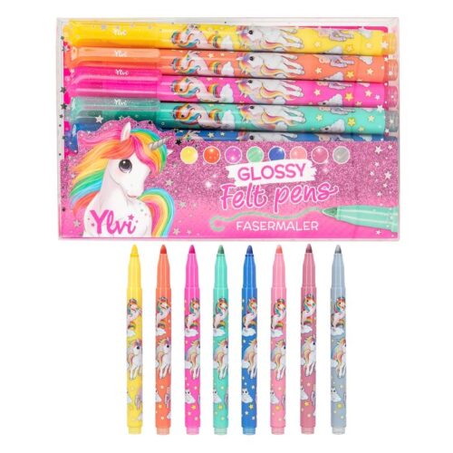 Ylvi set 8 rotuladores multicolor con brillo para colorear