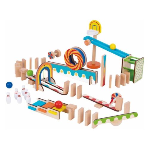 Dominó de madera infantil juego educativo para niños con 57 piezas