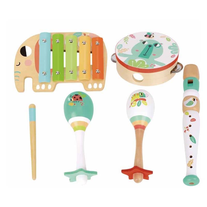 Set educativo instrumentos musicales de madera infantil