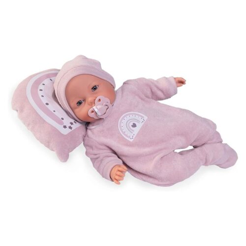 Muñeca Bimba lagrimitas Antonio Juan cuerpo de tela con cojín arcoiris 14360