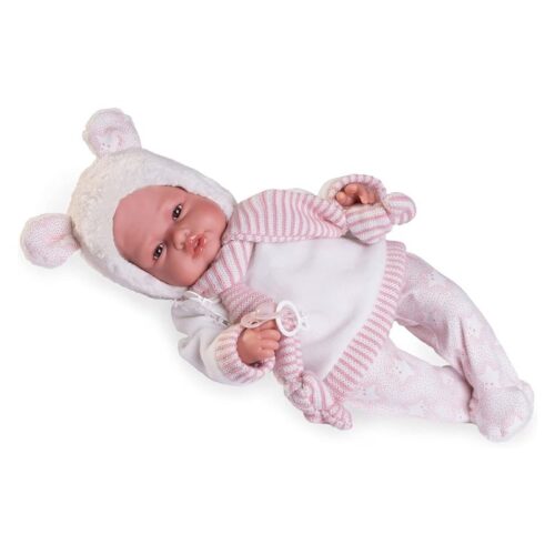 Muñeca juguete Antonio Juan Babydoo palabritas con capota de orejitas 18305