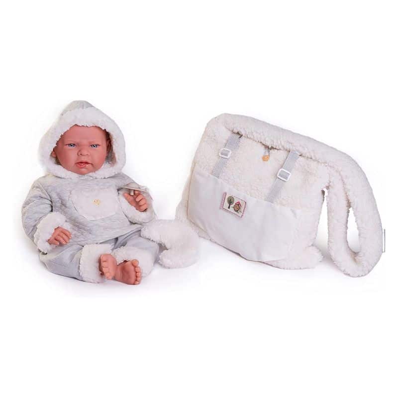 Muñeca Antonio Juan recién nacida Lea con bolsa portabebé borreguitos 33346 - Imagen 2