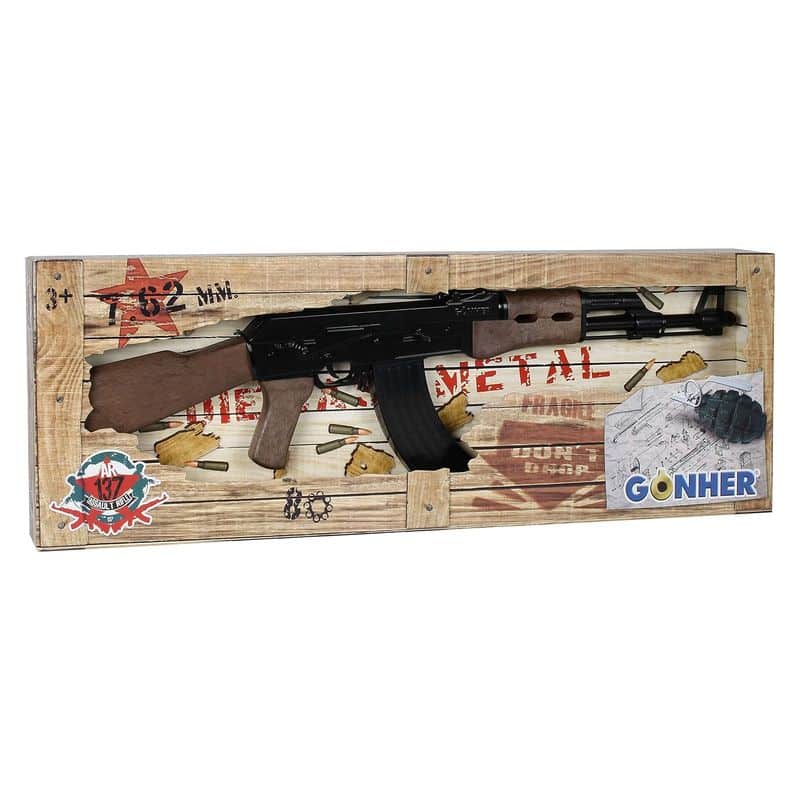 Ametralladora de juguete Gonher 137/6 de 8 disparos con imitación en madera - Imagen 2