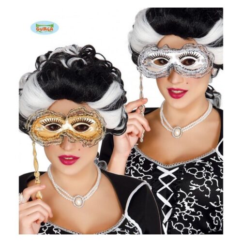 Antifaz lady plata u oro ideal para disfraces de carnaval12458