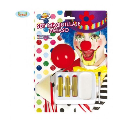 Blister con 3 botes de maquillaje para payaso carnaval y halloween de Guirca 15590