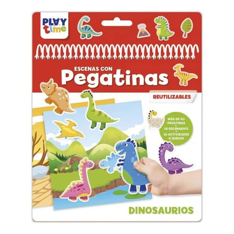 Escenas dinosaurios con pegatias juego educativo PTL003
