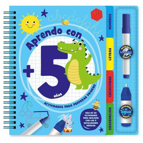 Libro descubre y aprendo para 5 años con dos rotuladores y más de 60 actividades BOE009