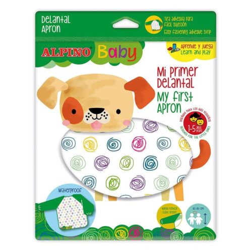 Mi primer delantal blanco y verde de Alpino Baby BA001050