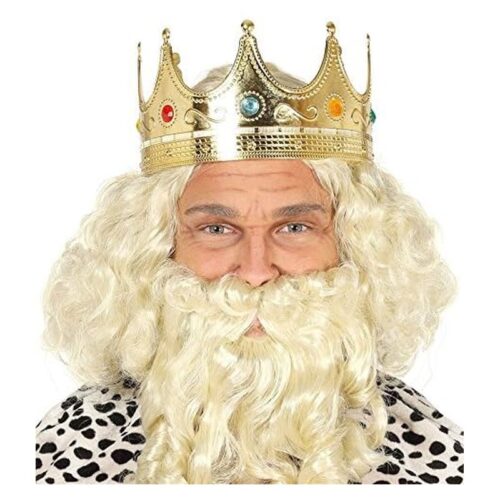 Corona de rey mago de color dorado para adultos de talla única 16311 Guirca