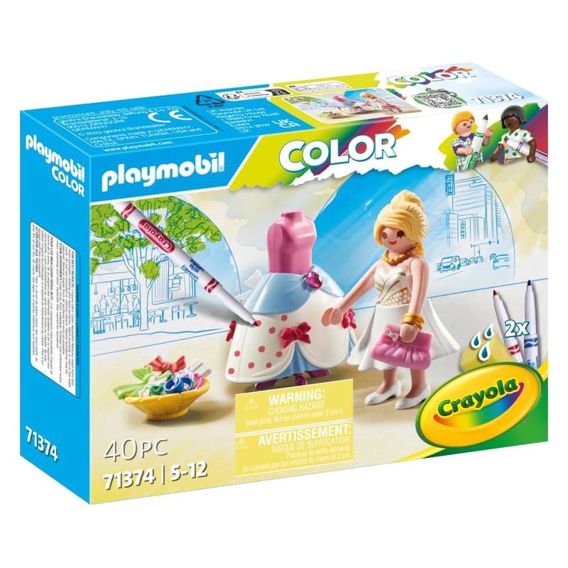 Playmobil diseñadora de moda de Crayola línea color soluble 71374