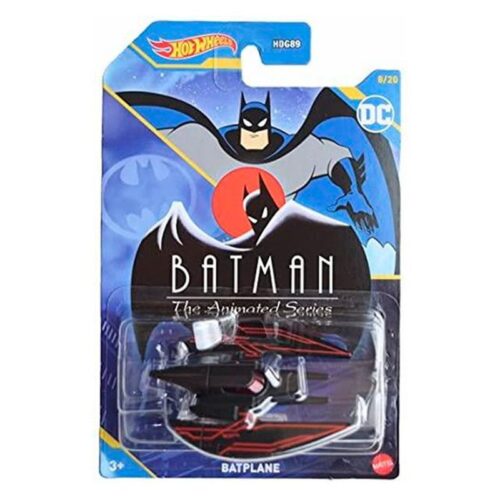 Mini vehículo Hot Wheels Batplane Batman DC negro y rojo HDG89 MATTEL