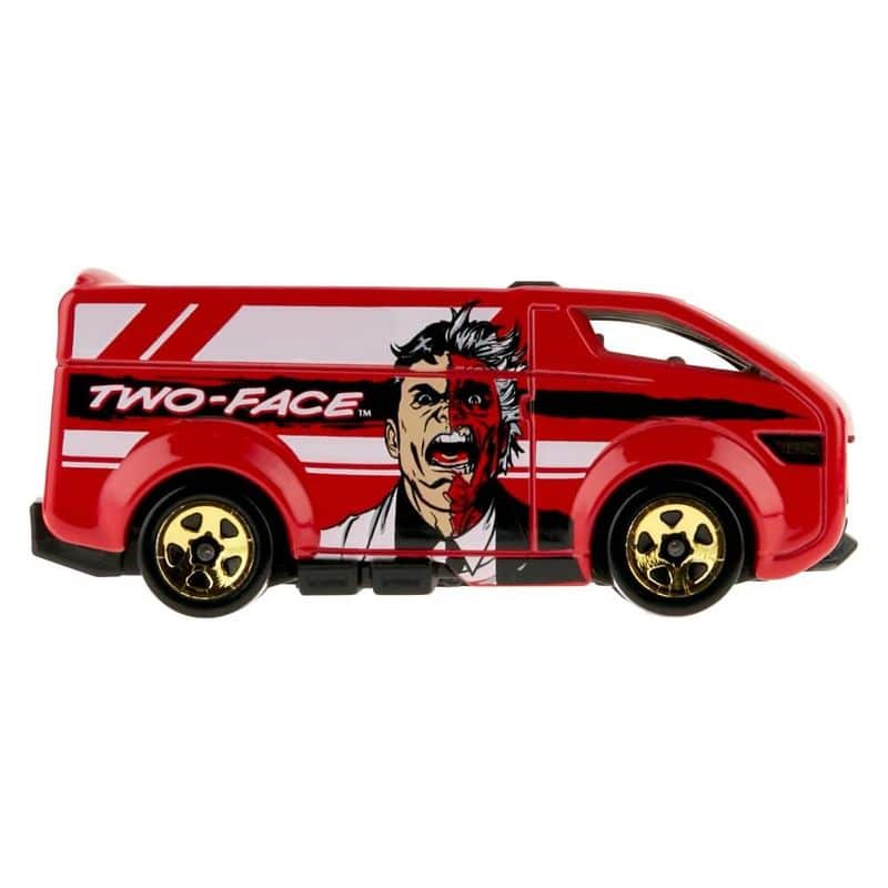 Mini vehículo Hot Wheels Batman Vanster Two-Face rojo y blanco HLK64 - Imagen 2
