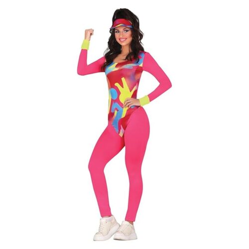 Disfraz mujer runner años 90 rosa talla S adulto de Guirca 80442