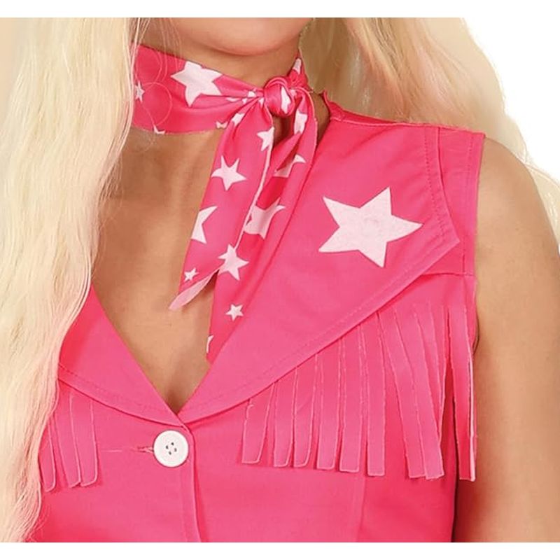Disfraz vaquera country rosa con sombrero blanco y estrellas talla S 80347 - Imagen 3