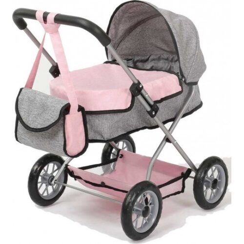Cochecito infantil de ensueño de la línea Julietta en tonos rosa y gris