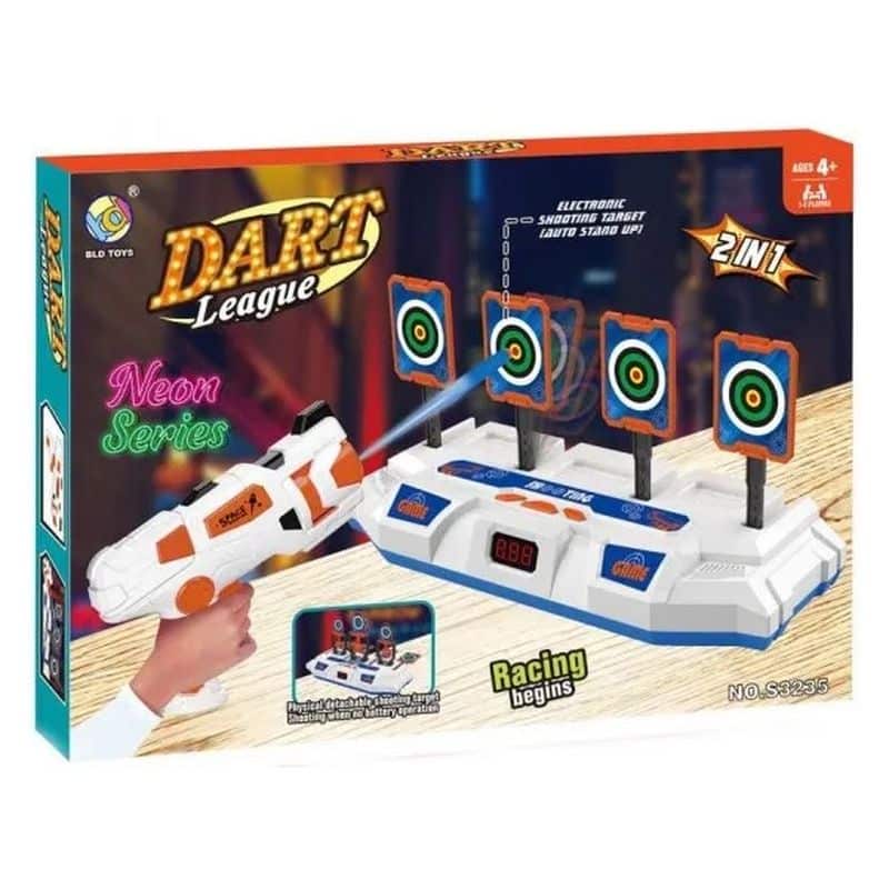 Set pistola lanzadardos con diana electronica juego de habilidad