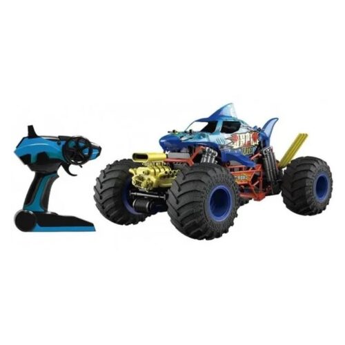 Coche radio control tiburón con efecto humo y mando de 2,4 GHz