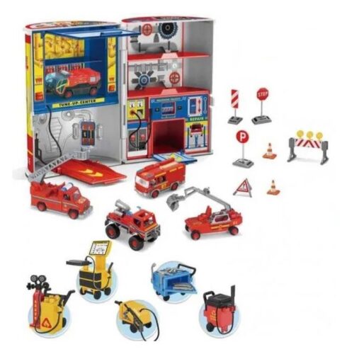 Playset mini estación de servicios de bomberos con accesorios