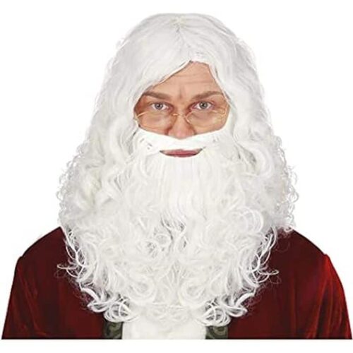 Peluca de Papá Noel con barba blanca para disfraz de Guirca 4244