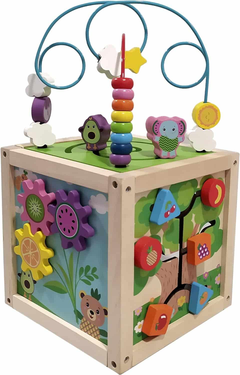 Cubo de actividades sensoriales de madera de los Frootimals FT00031 - Imagen 2
