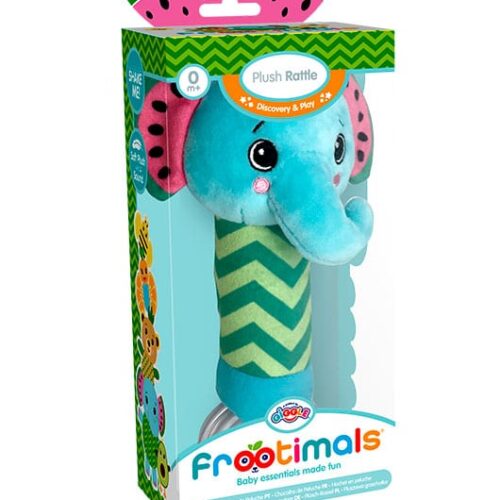 Frootimals sonajero de Melany Melephant de peluche descubre y aprende FT00024