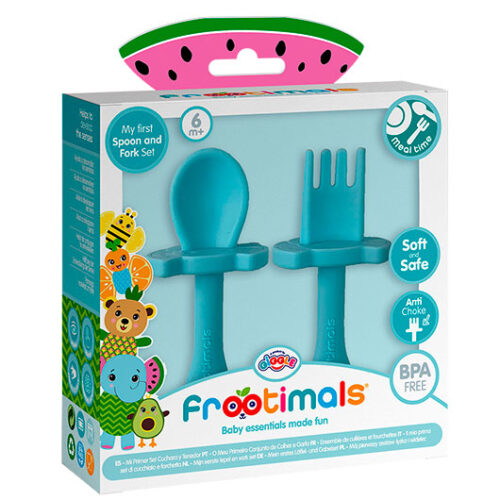 Set cuchara y tenedor de silicona de Melany Melephant Frootimals FT00002