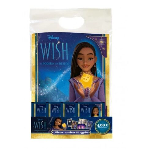 Starter Pack de la película Disney Wish incluye álbum con cuatro sobres