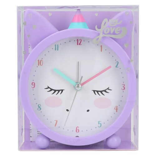 Ylvi despertador lila de unicornio con esfera blanca iluminable 12505