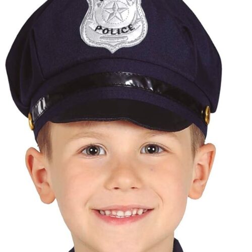 Gorro de policía infantil para disfraz de color azul Guirca 13236